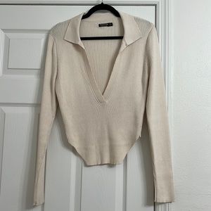 Nasty Gal ribbed collared sweater